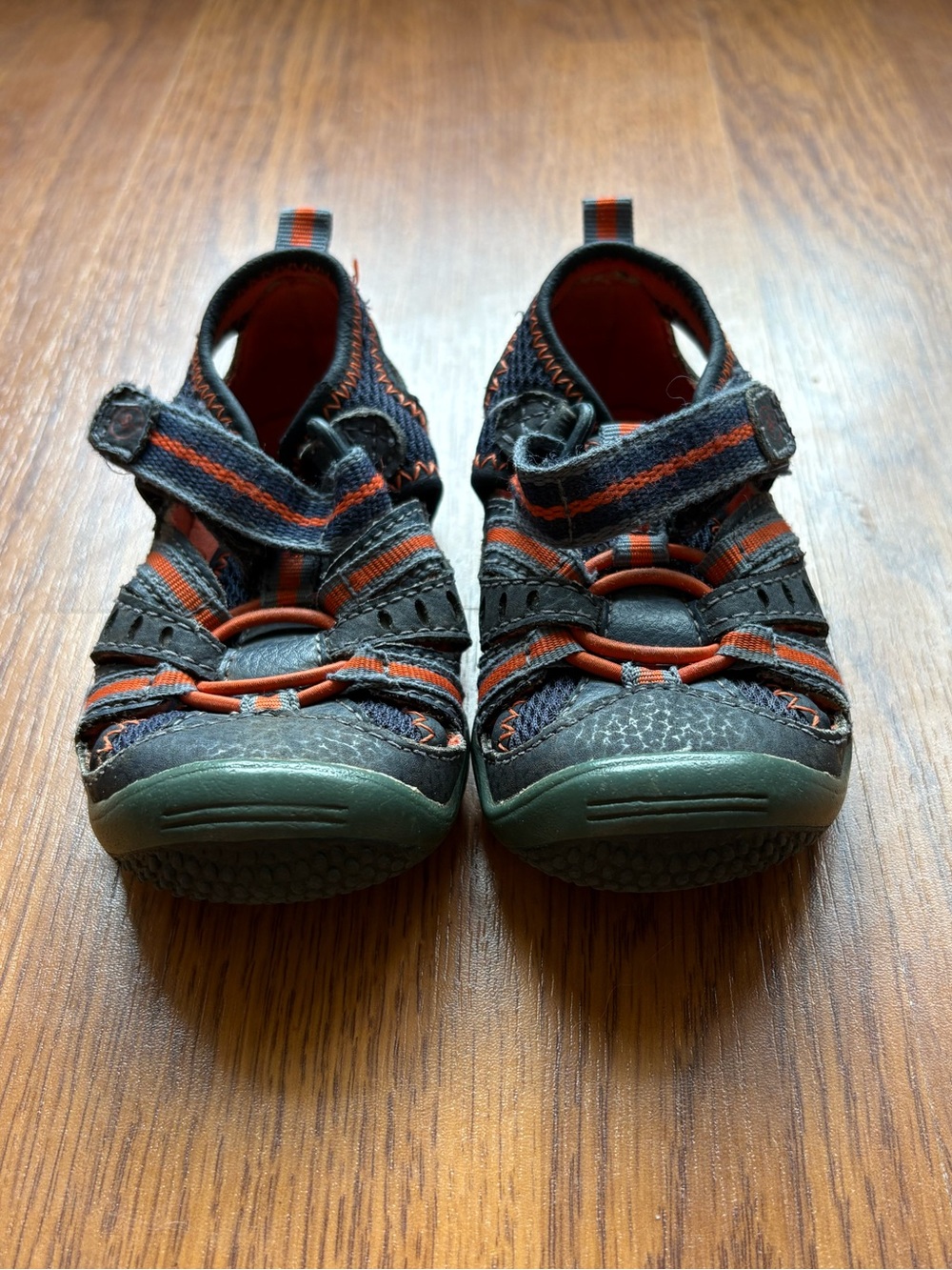 Stride Rite Black and Orange Kids' Sandals